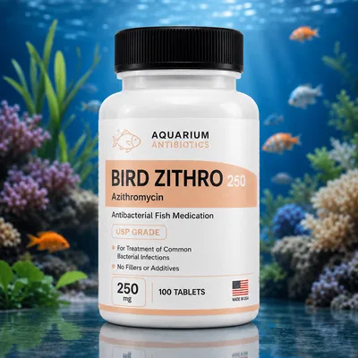 Bird Zithro 250mg - 100ct. tablets bottle - Azithromycin antibiotic tablets for pet birds