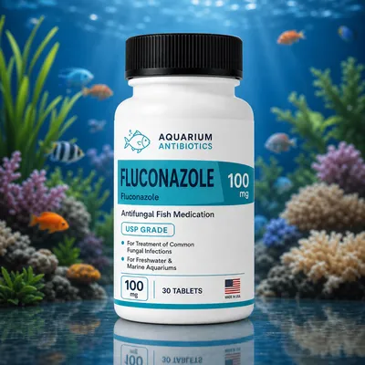 Aquarium Fluconazole, 100mg. 30 count bottle - Fluconazole antifungal for aquarium fish